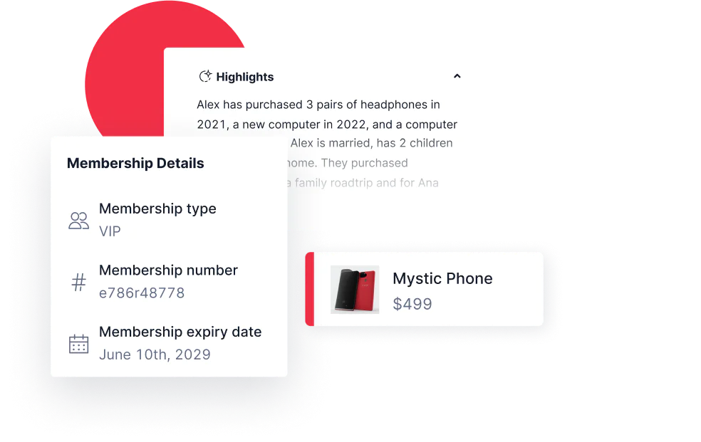 user interface of the key features of Agent Copilot powered by Unified Profiles user interface of the key features of Agent Copilot powered by Unified Profiles