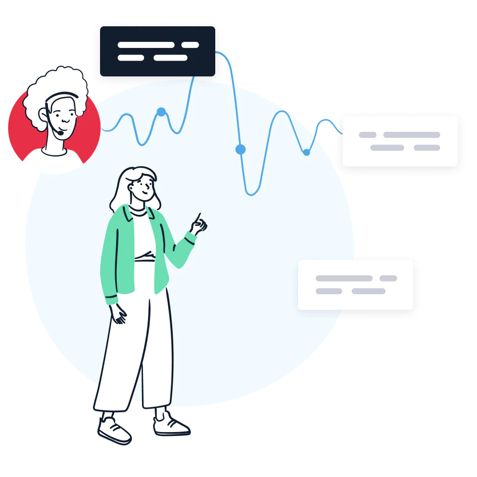 Illustration of a Twilio expert providing guidance and support. 